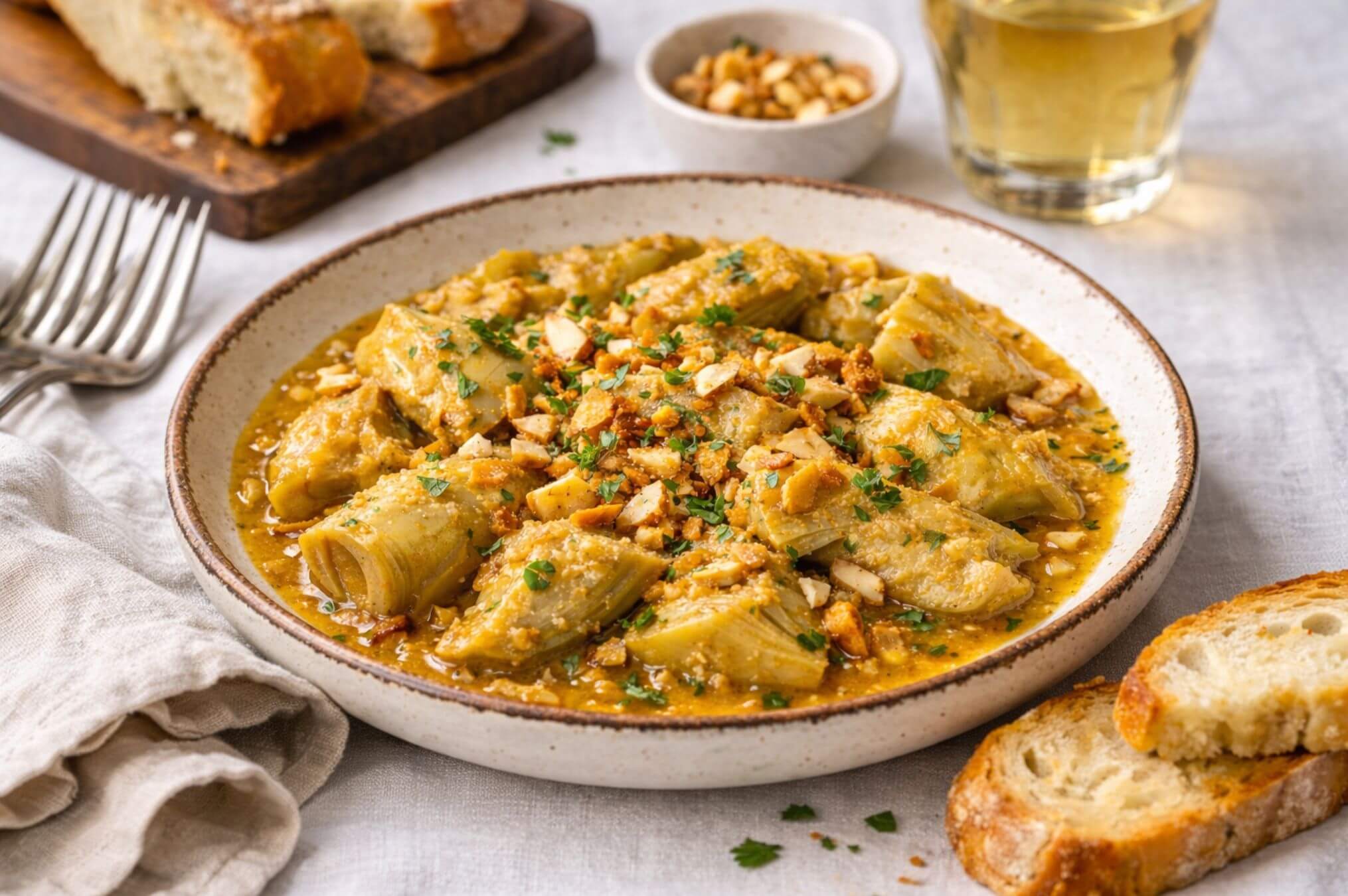 Receta Dantza Alcachofas de Tudela con Almendras